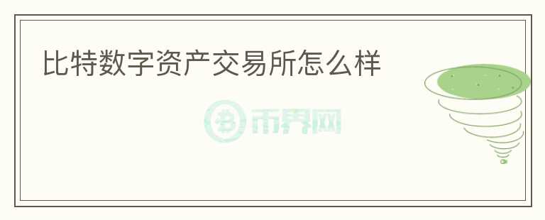 比特數字資產交易所怎么樣