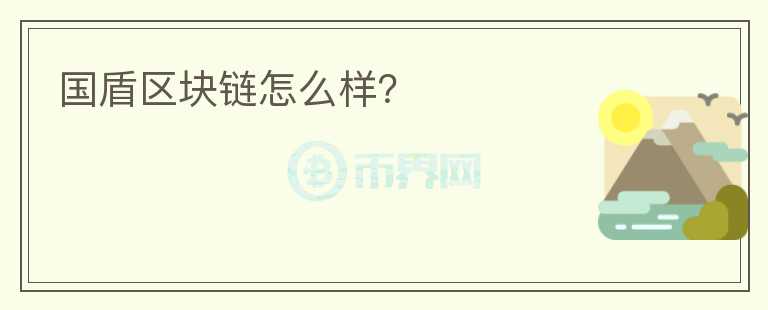 國盾區(qū)塊鏈怎么樣？
